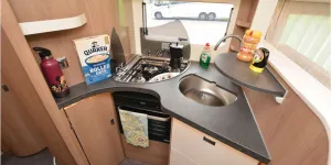 The Malibu T 490 LE low-profile motorhome kitchen