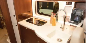 The Morelo Empire Liner 93 LB A-class motorhome kitchen