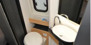 The Adria Twin Max 680 SGX campervan washroom