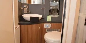 The Eura Mobil Contura 766 EB low-profile motorhome washroom