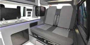 The CampAway Caddy rising roof campervan interior