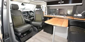The Transporter Works Garage rising roof campervan interior