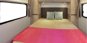 The Aria Altea Dart caravan bedroom (photo courtesy of John Chapman)