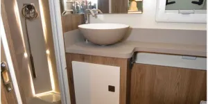The Roller Team Pegaso 590 A-class motorhome washroom