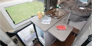 Globecar Summit Shine high-top campervan kitchen