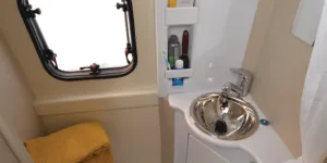 The Rimor Horus 66 high-top campervan washroom