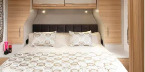The Bailey Alicanto Grande Porto twin-axle caravan bedroom