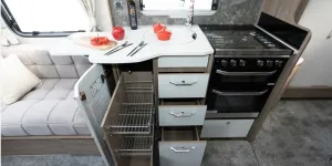 Coachman VIP 575 caravan kitchen (photo courtesy of Richard Chapman)