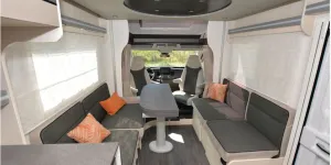 The Chausson 640 Titanium Ultimate motorhome lounge