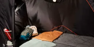 The bedroom in the The Quechua Air Seconds tent
