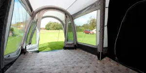 Inside the Berghaus Kepler 9 tent, looking out
