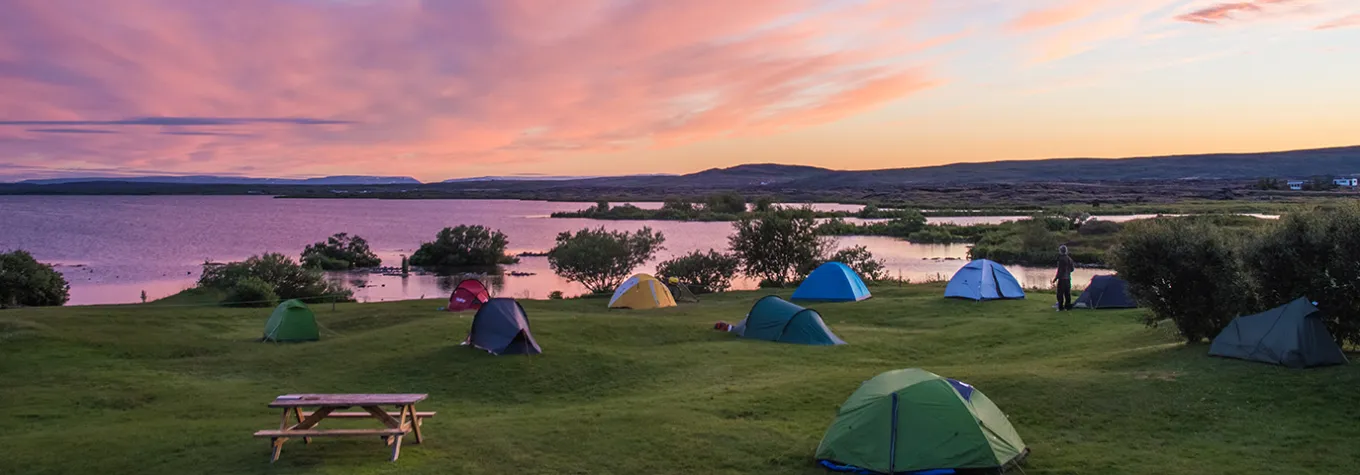 Campsite at sunset
