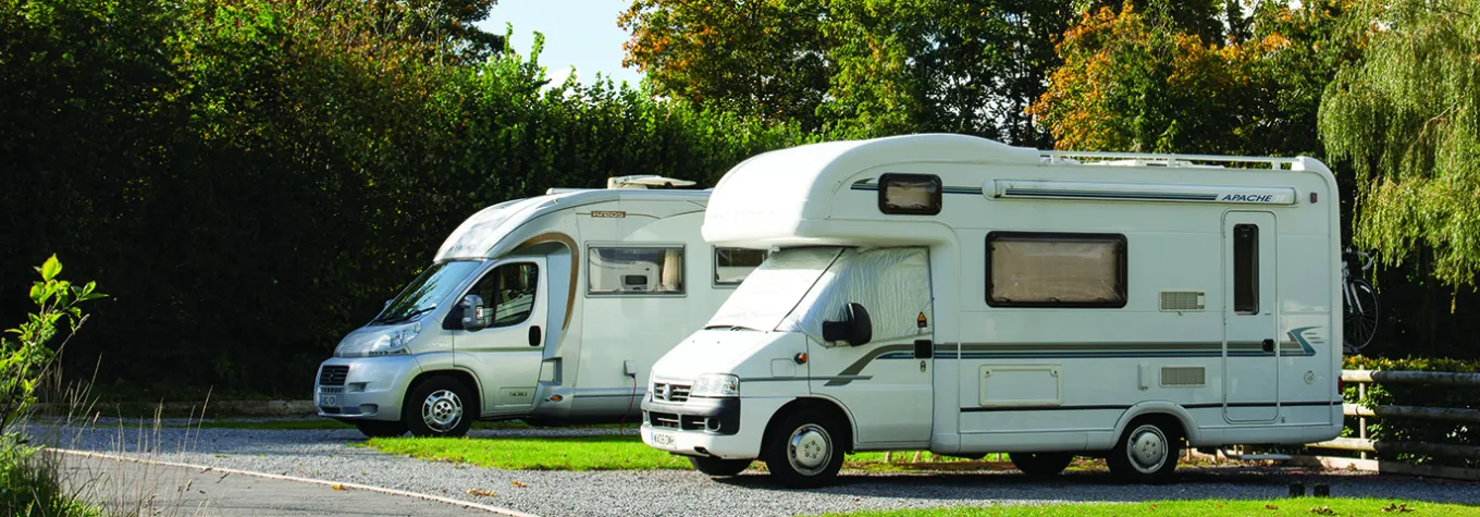 Motorhomes on pitches