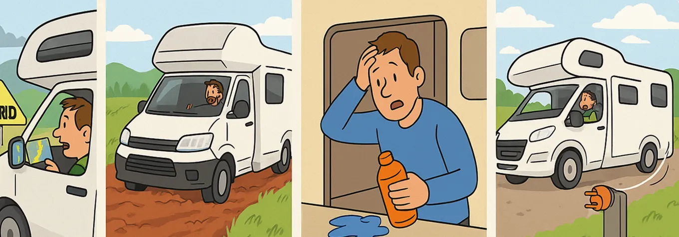 Motorhome mistakes cartoon
