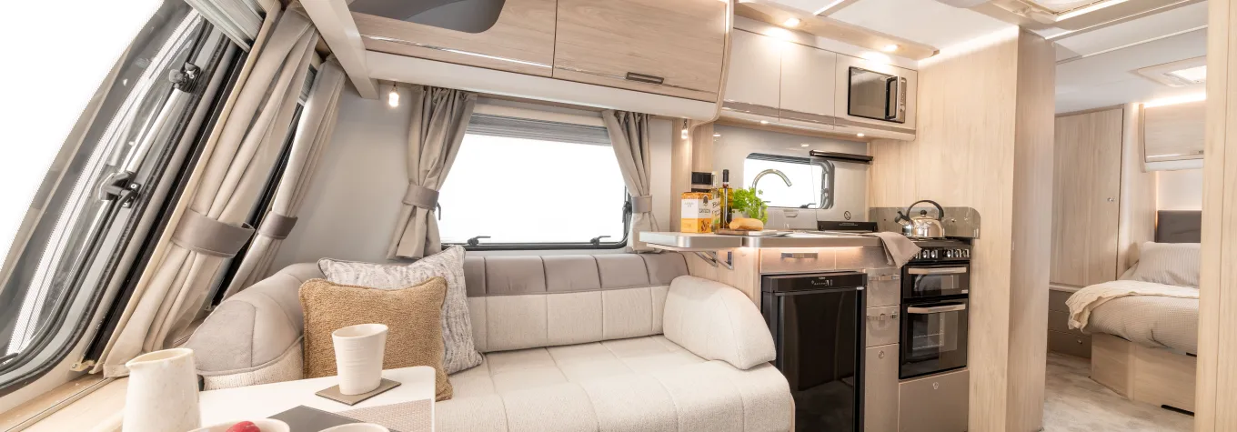 The stunning lounge of the Elddis Crusader Aurora
