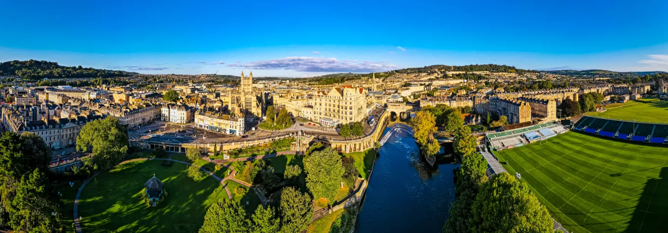 Aerial view of Bath