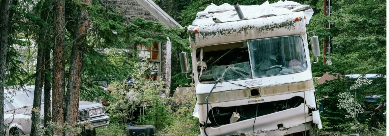 Motorhome in ruin