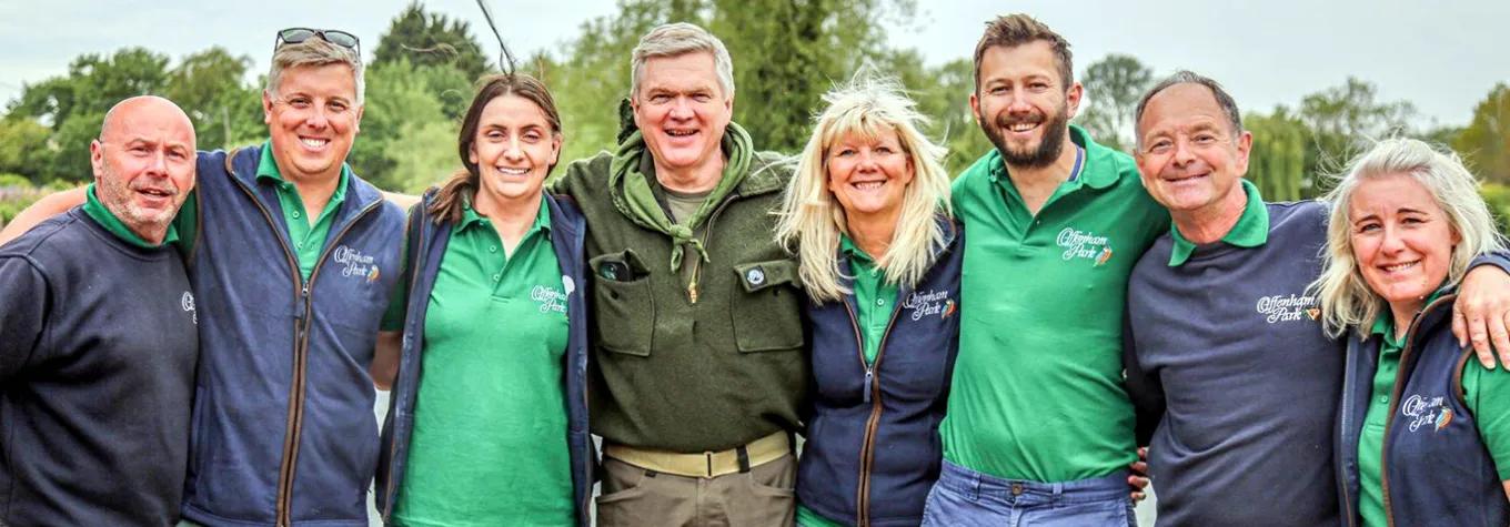 Ray Mears and team members from Offenham Park
