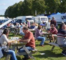 Busy food court area at the Malvern Caravan & Motorhome Show