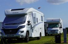 Motorhomes in the camping fields
