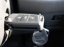 Motorhome key in the ignition