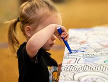 doodling in the beach barn at Campervan Campout