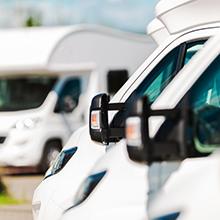 Motorhomes for sale on forecourt