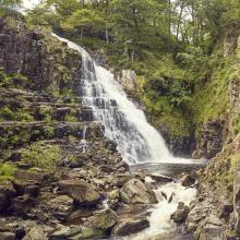 The waterfall at Coed y Brenin is on the Cambrian Way