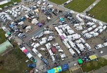 Drone shot of the outside trade area at the Yorkshire show