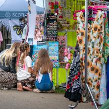 festival stands at campervan campout