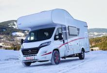 AutoSock snow socks fitted to a Carado motorhome