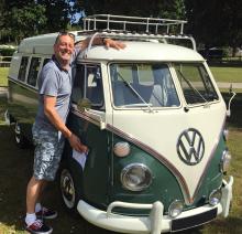 chris wise author with campervan