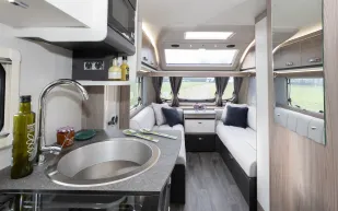 Swift Challenger 590 kitchen and lounge