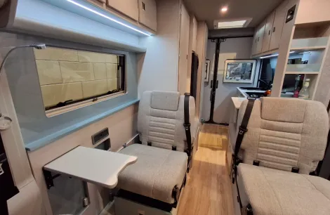 Orange Campers Trouvaille High Roof looking rearwards