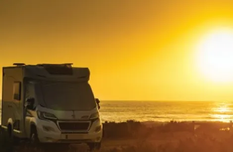 Motorhome in the sunset