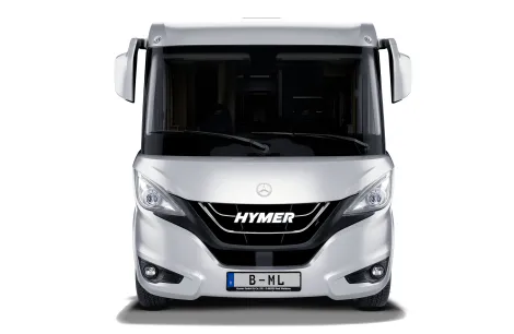 The new front of a Hymer BML-I A-class or integrated motorhome