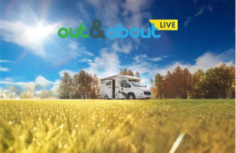 A motorhome in a field