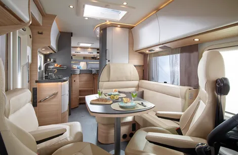 Malibu's new A-class interior for 2026 with light wood accents (model shown I 470 RB-LE K)