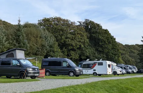 Campervans in a row