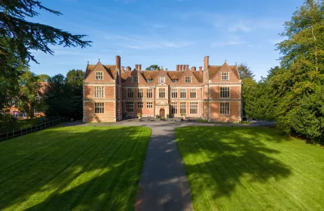 Newbury, UK - October 15 2023: Aerial View of Shaw House, Newbury Berkshire