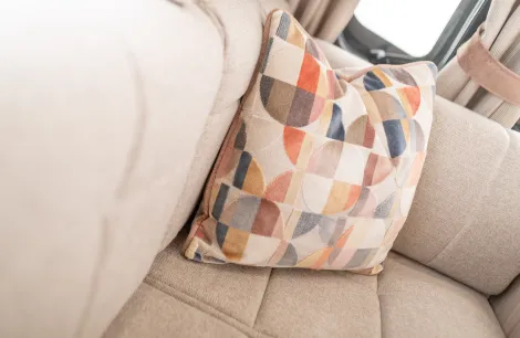 Fine and luxurious upholstery found inside the Elddis Whirlwind 520