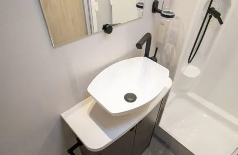 The roomy washroom of the Xplore XC Quad