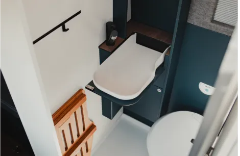 The washroom inside the Eriba Car 600