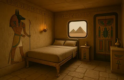 A well spaced bed in the Egypt tourer