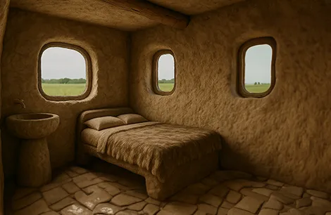 The bedroom is rock-solid, literally 