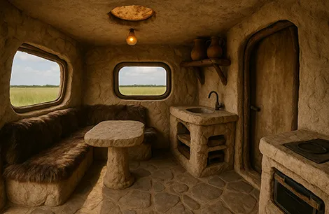 The lounge is well designed and features a spacious kitchen