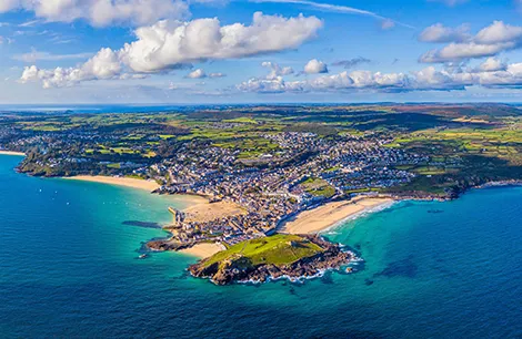 Aerial view of St Ives
