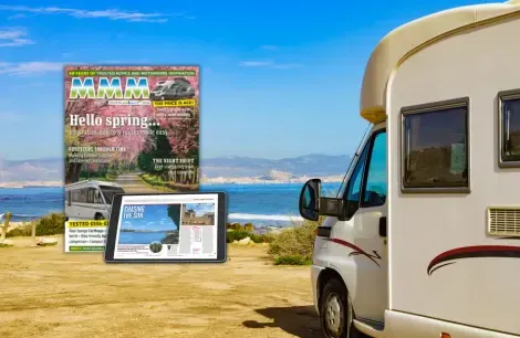 image of a motorhome by the sea
