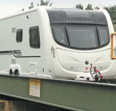 A caravan being weighed