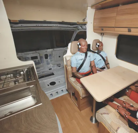 Crash testing a Bailey motorhome